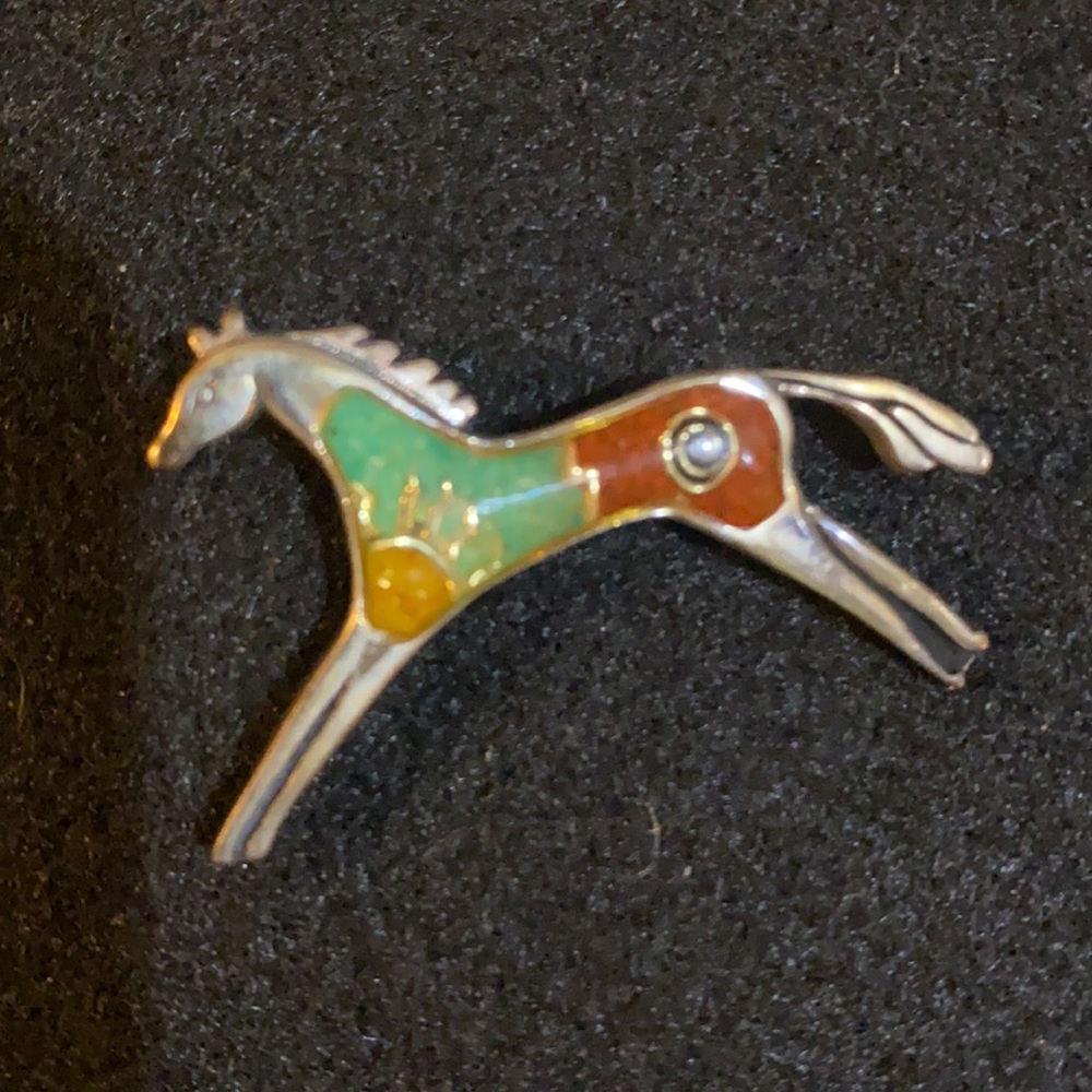 Carolyn Pollack Relios 925 Sterling Silver Horse Brooch/Pin